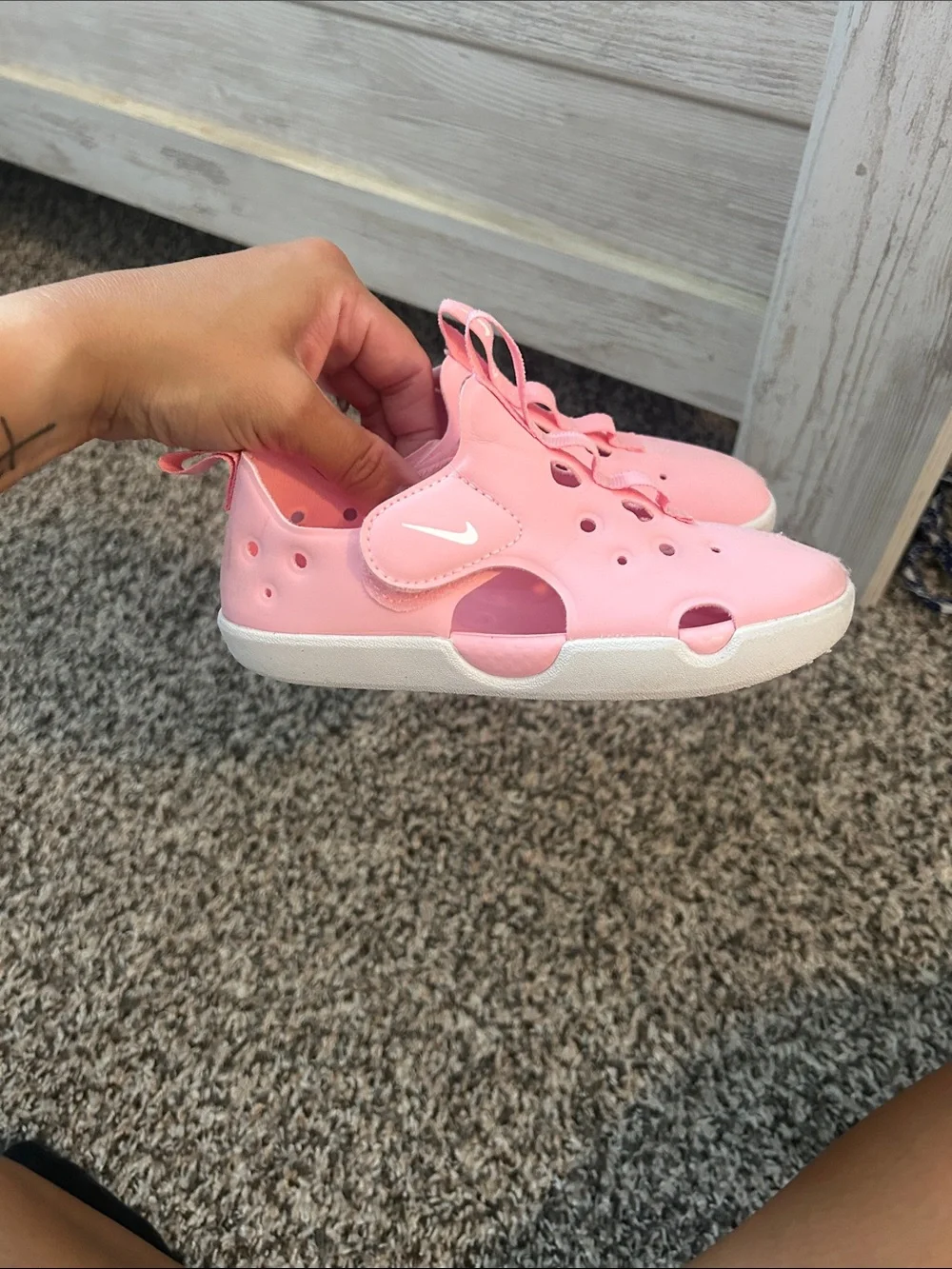 Nike Kids Pink Slip-On Water Shoes with White Sole